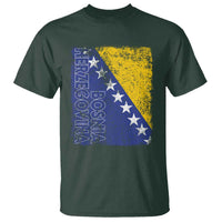 Vintage Grunge Bosnia Herzegovina National Flag T Shirt Bosnian Pride Soccer Heritage Sports Fan