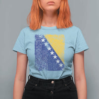 Vintage Grunge Bosnia Herzegovina National Flag T Shirt For Women Bosnian Pride Soccer Heritage Sports Fan