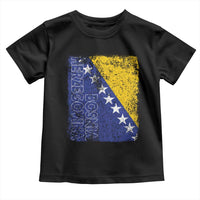 Vintage Grunge Bosnia Herzegovina National Flag Toddler T Shirt Bosnian Pride Soccer Heritage Sports Fan
