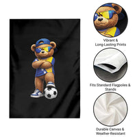 Cool Bosnia Herzegovina Flag Teddy Bear Soccer Fan Garden Flag BIH Bosnian Heritage Football Lovers