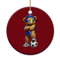 Cool Bosnia Herzegovina Flag Teddy Bear Soccer Fan Ceramic Ornament BIH Bosnian Heritage Football Lovers