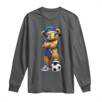 Cool Bosnia Herzegovina Flag Teddy Bear Soccer Fan Long Sleeve Shirt BIH Bosnian Heritage Football Lovers