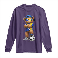 Cool Bosnia Herzegovina Flag Teddy Bear Soccer Fan Long Sleeve Shirt BIH Bosnian Heritage Football Lovers