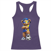 Cool Bosnia Herzegovina Flag Teddy Bear Soccer Fan Racerback Tank Top BIH Bosnian Heritage Football Lovers