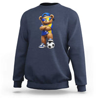 Cool Bosnia Herzegovina Flag Teddy Bear Soccer Fan Sweatshirt BIH Bosnian Heritage Football Lovers