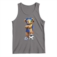 Cool Bosnia Herzegovina Flag Teddy Bear Soccer Fan Tank Top BIH Bosnian Heritage Football Lovers