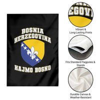 Hajmo Bosno Lets Go Bosnia Herzegovina Flag Garden Flag Golden Lily Soccer Football Fan Athletic Graphic