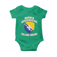 Hajmo Bosno Lets Go Bosnia Herzegovina Flag Baby Onesie Golden Lily Soccer Football Fan Athletic Graphic