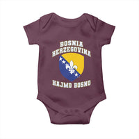 Hajmo Bosno Lets Go Bosnia Herzegovina Flag Baby Onesie Golden Lily Soccer Football Fan Athletic Graphic