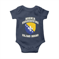 Hajmo Bosno Lets Go Bosnia Herzegovina Flag Baby Onesie Golden Lily Soccer Football Fan Athletic Graphic
