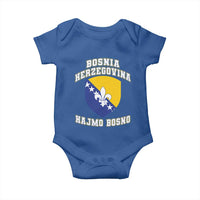 Hajmo Bosno Lets Go Bosnia Herzegovina Flag Baby Onesie Golden Lily Soccer Football Fan Athletic Graphic