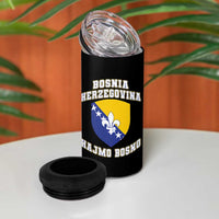 Hajmo Bosno Lets Go Bosnia Herzegovina Flag 4 in 1 Can Cooler Tumbler Golden Lily Soccer Football Fan Athletic Graphic