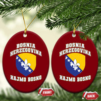 Hajmo Bosno Lets Go Bosnia Herzegovina Flag Ceramic Ornament Golden Lily Soccer Football Fan Athletic Graphic