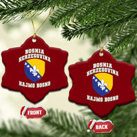 Hajmo Bosno Lets Go Bosnia Herzegovina Flag Ceramic Ornament Golden Lily Soccer Football Fan Athletic Graphic