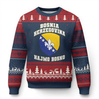 Hajmo Bosno Lets Go Bosnia Herzegovina Flag Ugly Christmas Sweater Golden Lily Soccer Football Fan Athletic Graphic