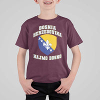 Hajmo Bosno Lets Go Bosnia Herzegovina Flag T Shirt For Kid Golden Lily Soccer Football Fan Athletic Graphic