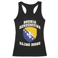 Hajmo Bosno Lets Go Bosnia Herzegovina Flag Racerback Tank Top Golden Lily Soccer Football Fan Athletic Graphic
