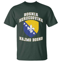 Hajmo Bosno Lets Go Bosnia Herzegovina Flag T Shirt Golden Lily Soccer Football Fan Athletic Graphic