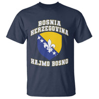 Hajmo Bosno Lets Go Bosnia Herzegovina Flag T Shirt Golden Lily Soccer Football Fan Athletic Graphic