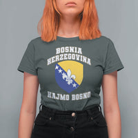 Hajmo Bosno Lets Go Bosnia Herzegovina Flag T Shirt For Women Golden Lily Soccer Football Fan Athletic Graphic