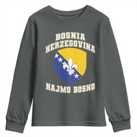 Hajmo Bosno Lets Go Bosnia Herzegovina Flag Youth Sweatshirt Golden Lily Soccer Football Fan Athletic Graphic