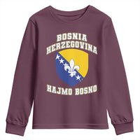 Hajmo Bosno Lets Go Bosnia Herzegovina Flag Youth Sweatshirt Golden Lily Soccer Football Fan Athletic Graphic