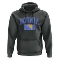 Classic Distressed Bosnia National Flag Varsity Style Hoodie Sports Fan Athletic Graphic