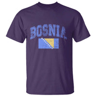 Classic Distressed Bosnia National Flag Varsity Style T Shirt Sports Fan Athletic Graphic