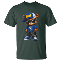 BIH Bosnia Teddy Bear Graphic T Shirt Golden Lily Heritage Urban Streetwear Style