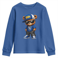 BIH Bosnia Teddy Bear Graphic Youth Sweatshirt Golden Lily Heritage Urban Streetwear Style