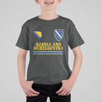 Bosnia Herzegovina Soccer Jersey Style T Shirt For Kid Country Map Heritage Football Fan