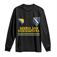 Bosnia Herzegovina Soccer Jersey Style Long Sleeve Shirt Country Map Heritage Football Fan