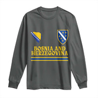 Bosnia Herzegovina Soccer Jersey Style Long Sleeve Shirt Country Map Heritage Football Fan