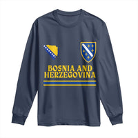 Bosnia Herzegovina Soccer Jersey Style Long Sleeve Shirt Country Map Heritage Football Fan