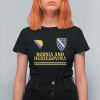 Bosnia Herzegovina Soccer Jersey Style T Shirt For Women Country Map Heritage Football Fan