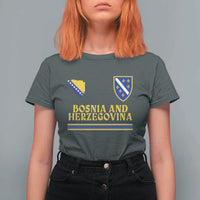 Bosnia Herzegovina Soccer Jersey Style T Shirt For Women Country Map Heritage Football Fan