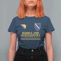Bosnia Herzegovina Soccer Jersey Style T Shirt For Women Country Map Heritage Football Fan