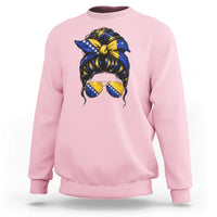 Bosnian Girl Messy Bun Flag Bandana Woman Graphic Sweatshirt Bosnia Herzegovina Pride
