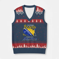From Bosnia and Already in America V-Neck Knit Sweater Vest Bosnian Soccer Fan Travel Bosnia Herzegovina Pride