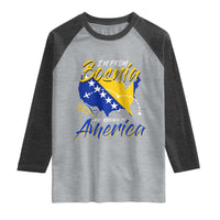 From Bosnia and Already in America Raglan Shirt Bosnian Soccer Fan Travel Bosnia Herzegovina Pride