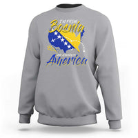 From Bosnia and Already in America Sweatshirt Bosnian Soccer Fan Travel Bosnia Herzegovina Pride