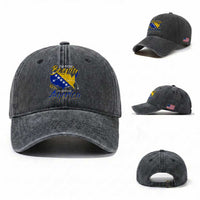 From Bosnia and Already in America Washed Cotton Baseball Cap Bosnian Soccer Fan Travel Bosnia Herzegovina Pride