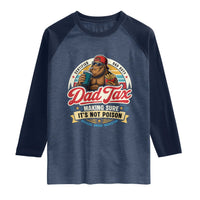 Funny Dad Tax Certified Dad Duty Bigfoot Raglan Shirt Vintage Sasquatch Official Snack Inspector