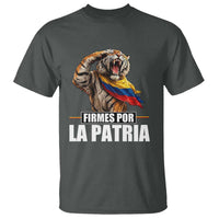 Firmes Por La Patria Colombian Pride T Shirt Roaring Saluting Tiger Patriotic Colombia Heritage Flag