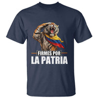 Firmes Por La Patria Colombian Pride T Shirt Roaring Saluting Tiger Patriotic Colombia Heritage Flag