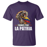 Firmes Por La Patria Colombian Pride T Shirt Roaring Saluting Tiger Patriotic Colombia Heritage Flag