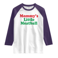 Mommy's Little Meatball Raglan Shirt Funny Italian Family Baby Humor - Wonder Print Shop
