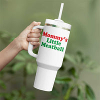 Mommy's Little Meatball Tumbler With Handle Funny Italian Family Baby Humor - Wonder Print Shop