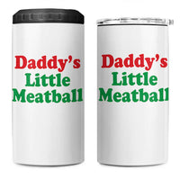 Daddy's Little Meatball 4 in 1 Can Cooler Tumbler Funny Italian Family Baby Humor - Wonder Print Shop
