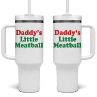Daddy's Little Meatball Tumbler With Handle Funny Italian Family Baby Humor - Wonder Print Shop
